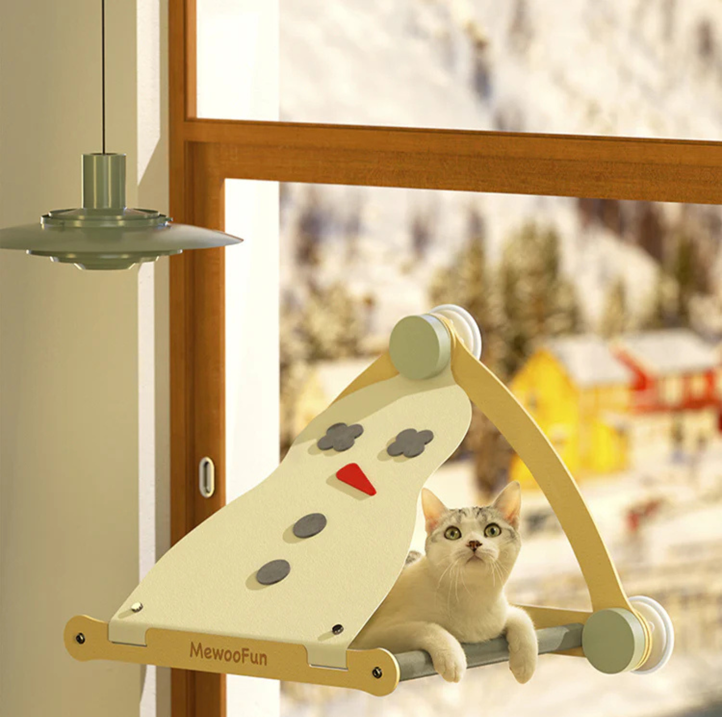 MeowooFun Cat Window Percher Hammock - Christmas Theme