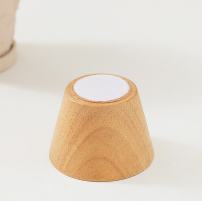 Elevated Round Ceramic Pet Bowl with Oak Base
