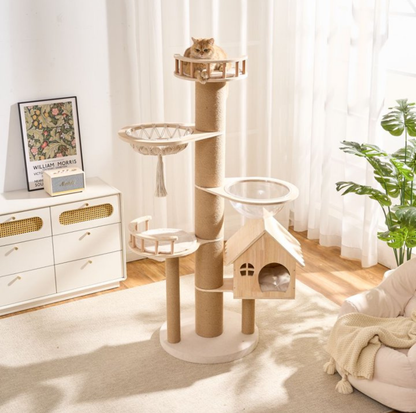 Cat Villa with 17cm Extra-Thick Sisal Scratching Column – 172.7 cm
