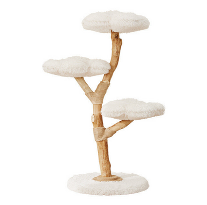 Cmisstree Cloud Series Cat Climbing Tree - Natural Fruitwood with Plush Comfort