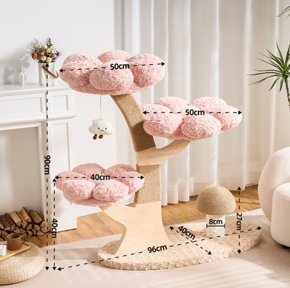 Flower Series Cat Tree – Pink Bloom (3 Platforms)