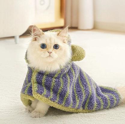 Hooded Flannel Wearable Pet Blanket
