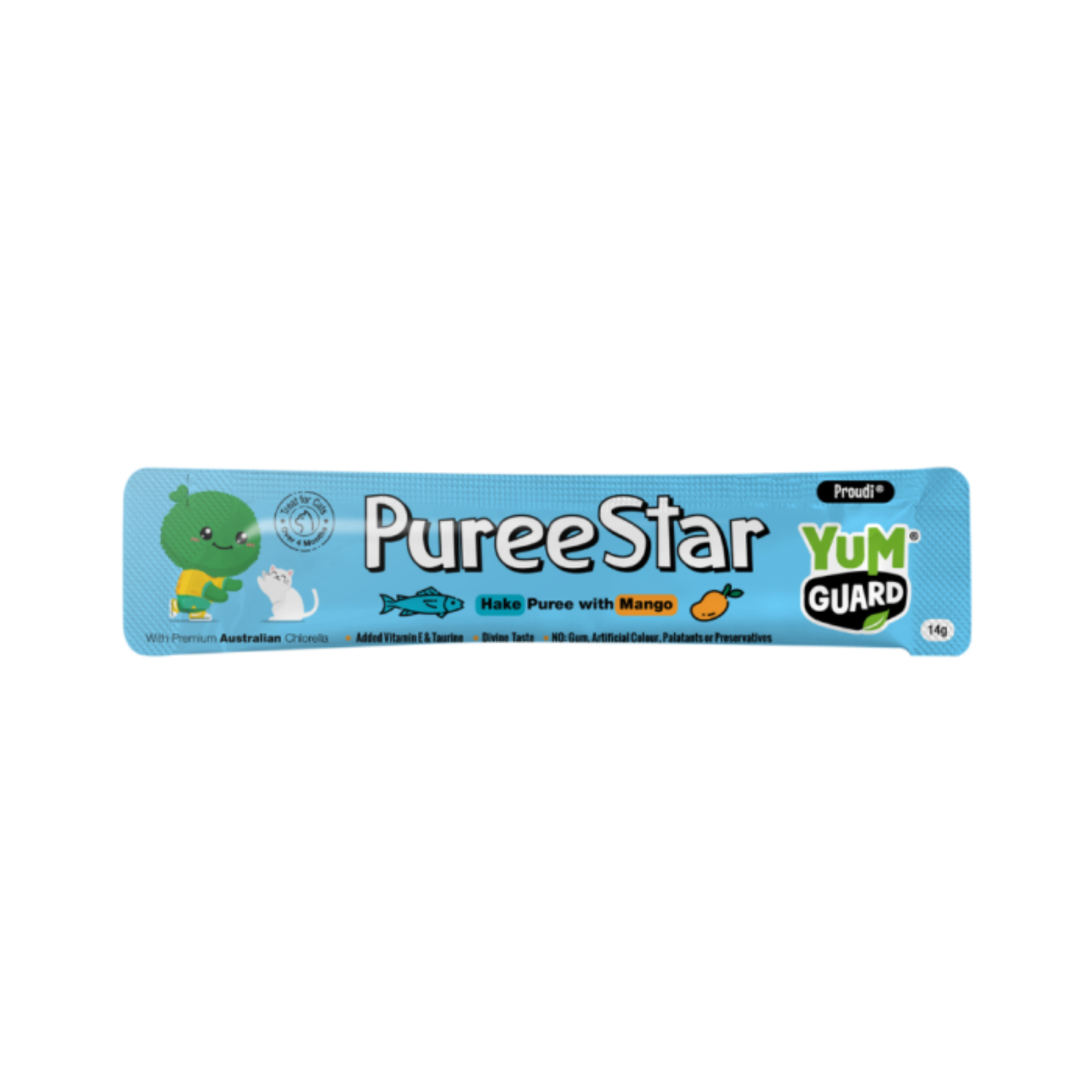 Puree Star Hake And Mango Cat Treat 6 x 14g