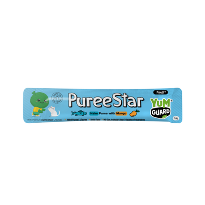 Puree Star Hake And Mango Cat Treat 6 x 14g