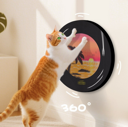 Vinyl Record Rotating Cardboard Cat Scratcher