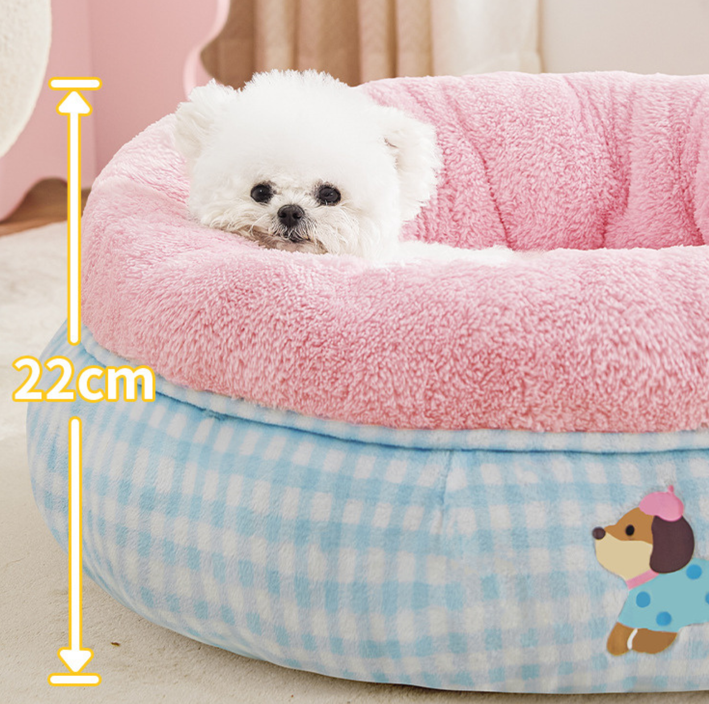 Donut Deep Sleep Pet Bed with Raised Bolster
