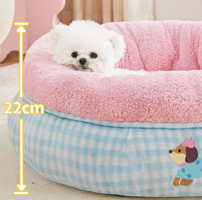 Donut Deep Sleep Pet Bed with Raised Bolster