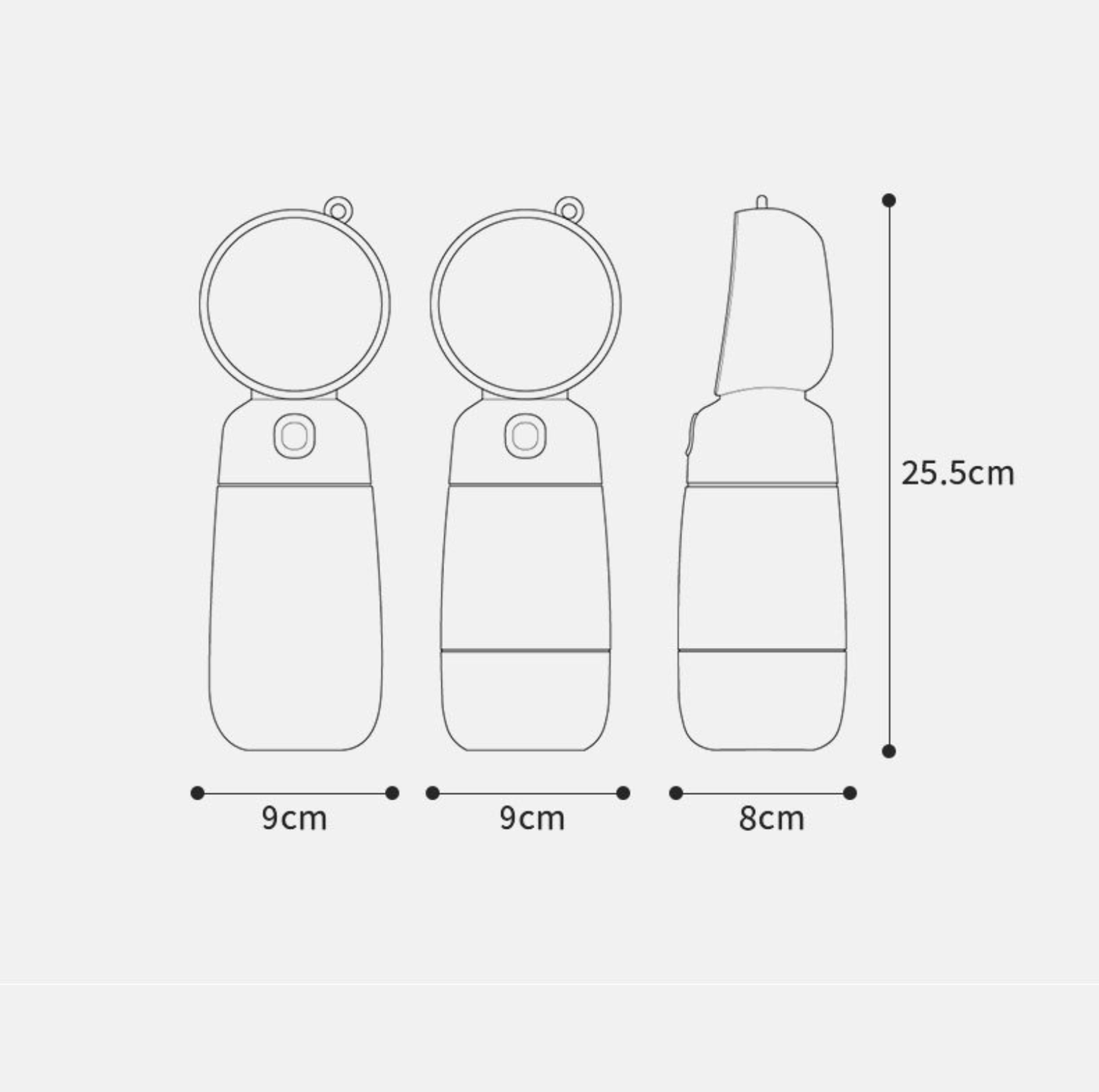 On-the-Go Portable Pet Water Bottle with Food Storage for Dogs & Cats