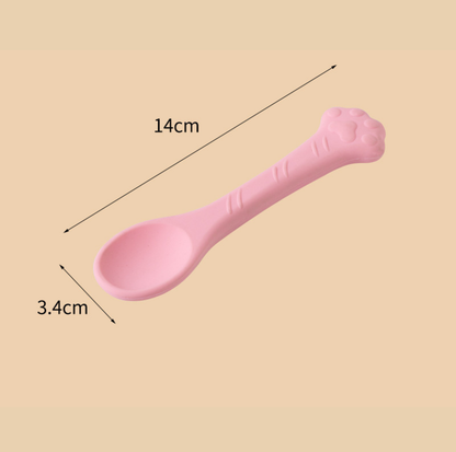 Paw-Shaped Colourful Silicone Pet Feeding Spoon