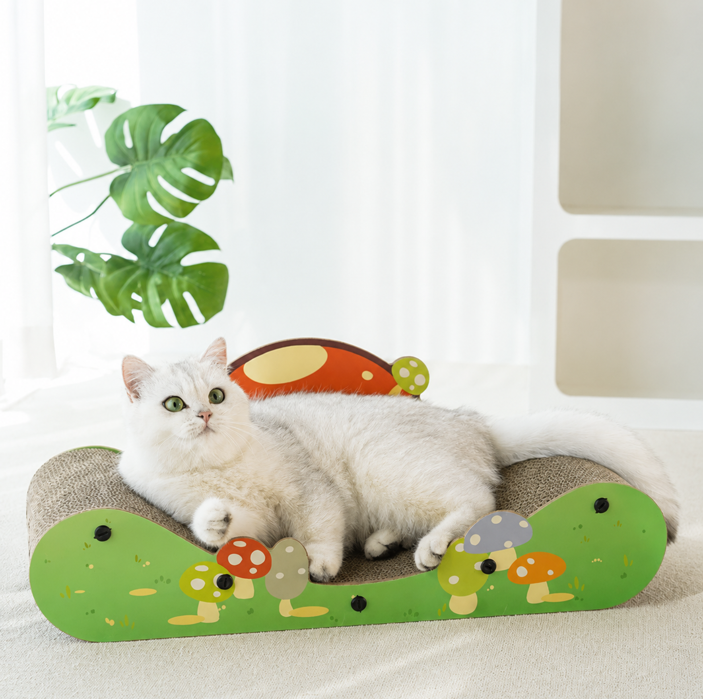 Mushroom Lounge Corrugated Cardboard Cat Scratcher Sofa