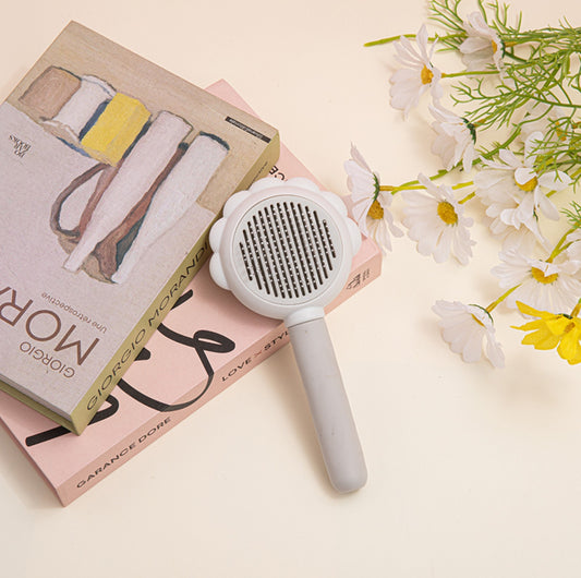 Sunflower Pet Brush – Grooming & Massage Tool with One-Click Fur Release