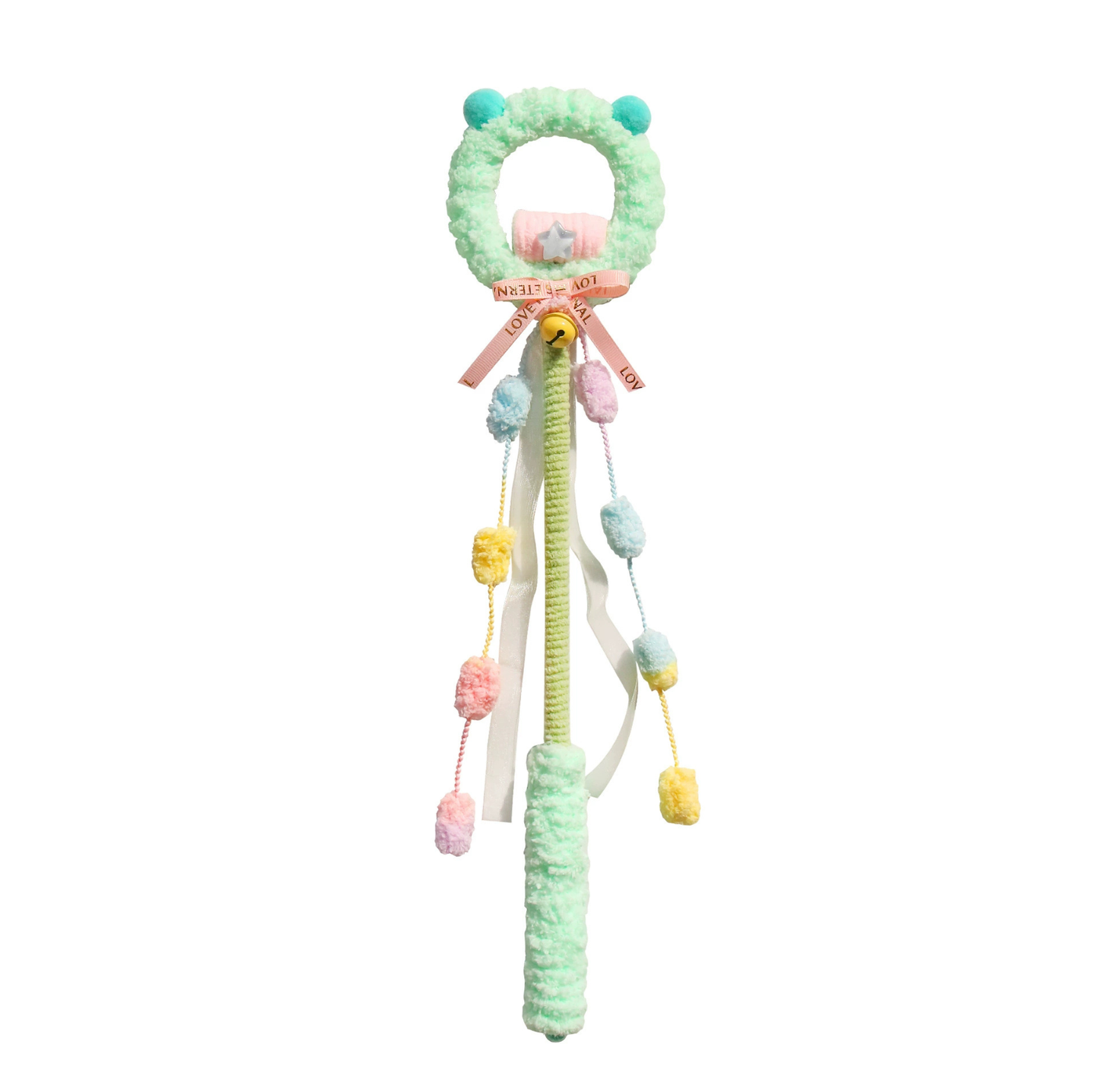 Fluffy Sound Cat Teaser Wand with Bell