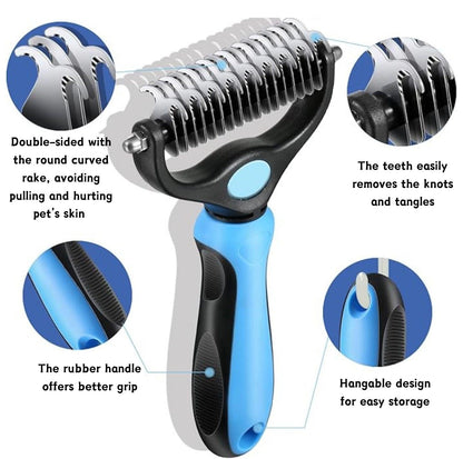 Pet Grooming Comb for Cats and Dogs - Shedding and Dematting