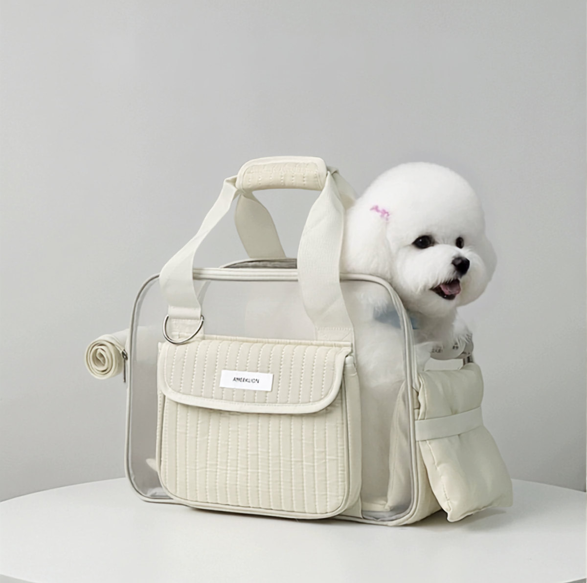 Quilted Mesh Pet Carrier Bag with Shoulder Strap - Up to 6 kg