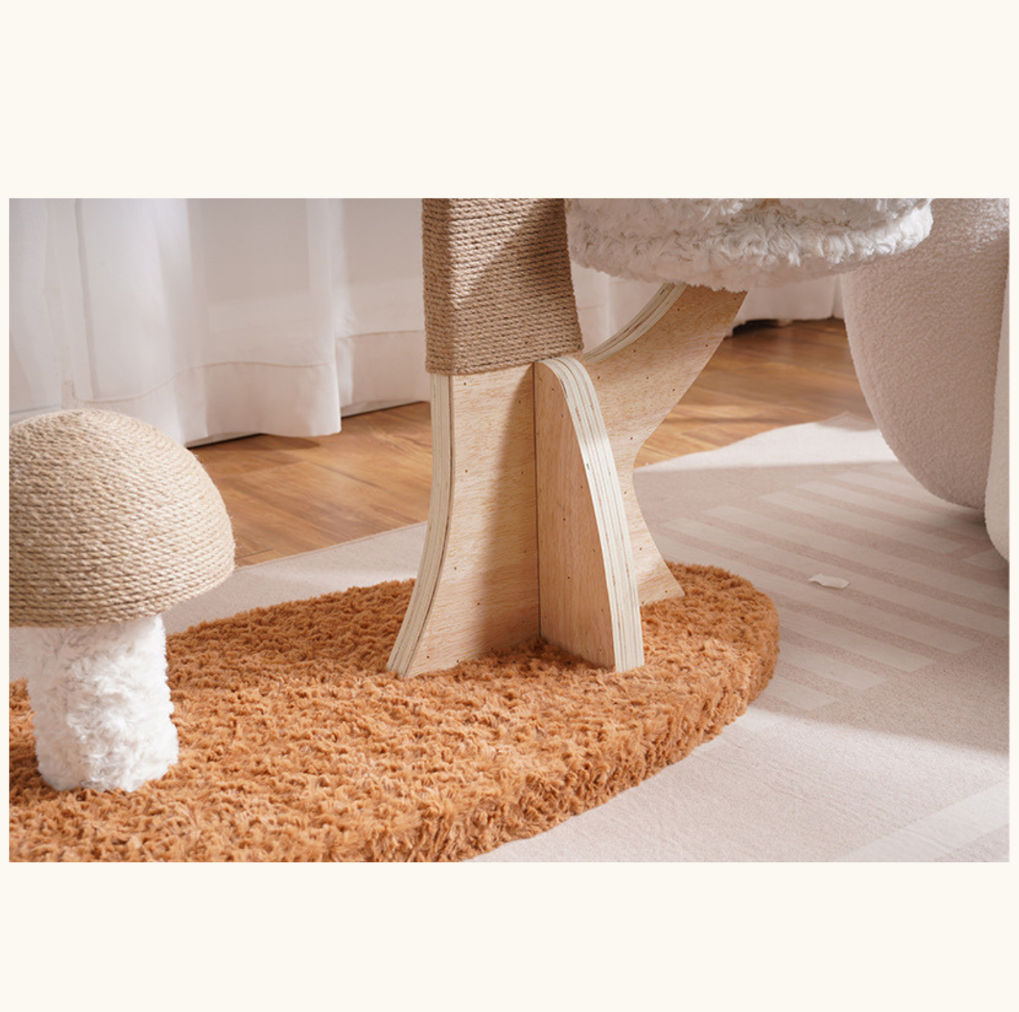 Flower Series Cat Tree – White Bloom (2 Platforms)