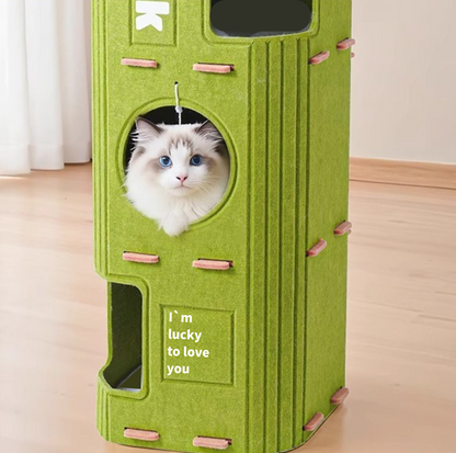 Three-Tier Felt Cat Climbing Tower