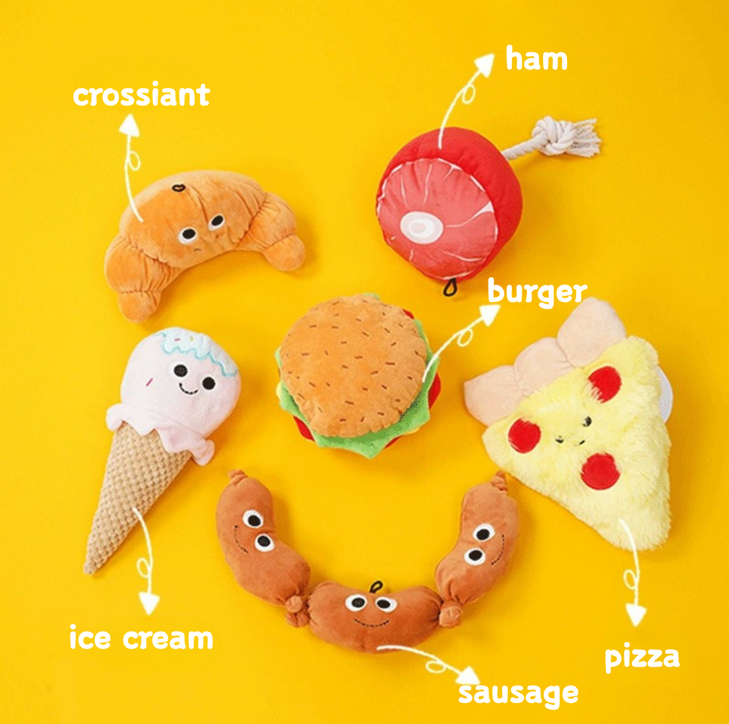 Fast Food Plush Squeaky Dog Toys - Burger