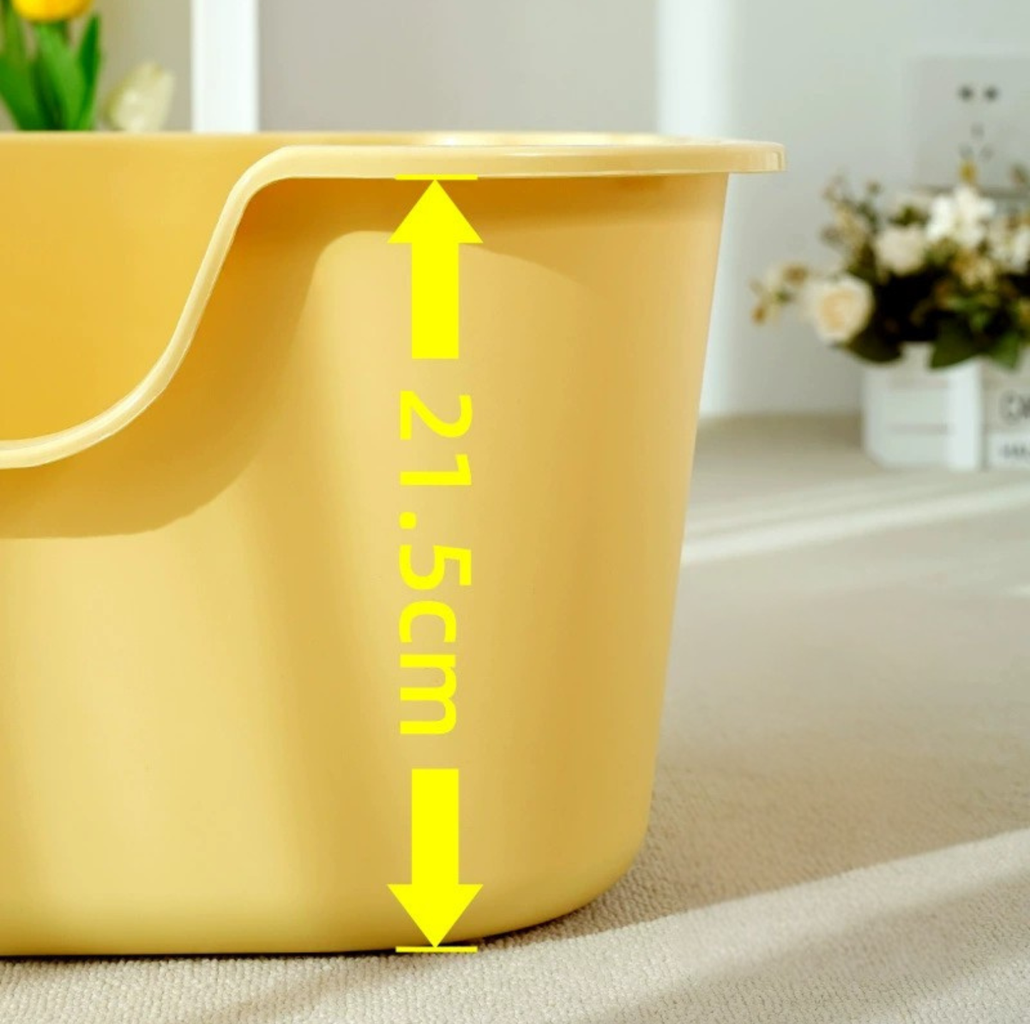 Compact Open Cat Litter Tray with High Sides & Low Entry