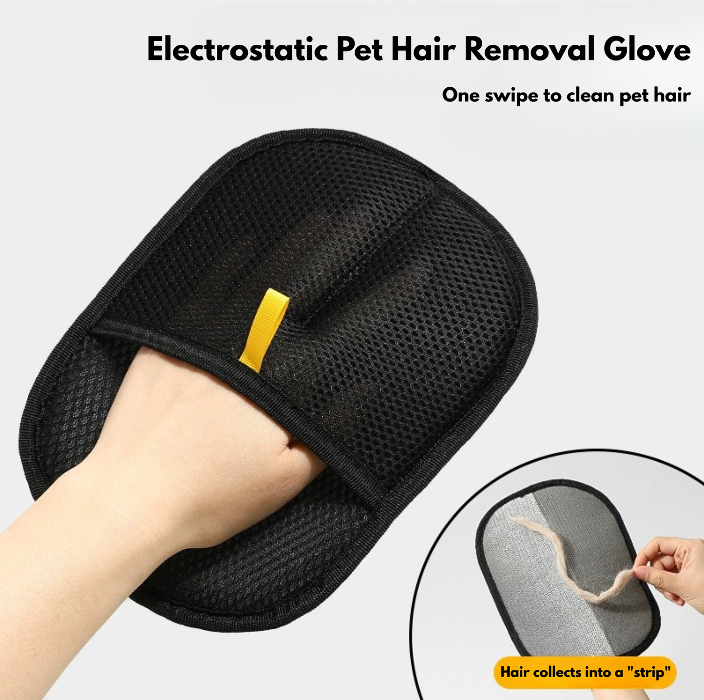 Electrostatic Pet Hair Removal Glove for Clothing, Sofas & Pet Furniture
