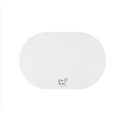 Waterproof Oval PU Leather Pet Food Mat