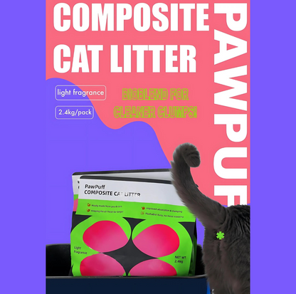 PawPuff Composite Cat Litter - Mineral + Tofu