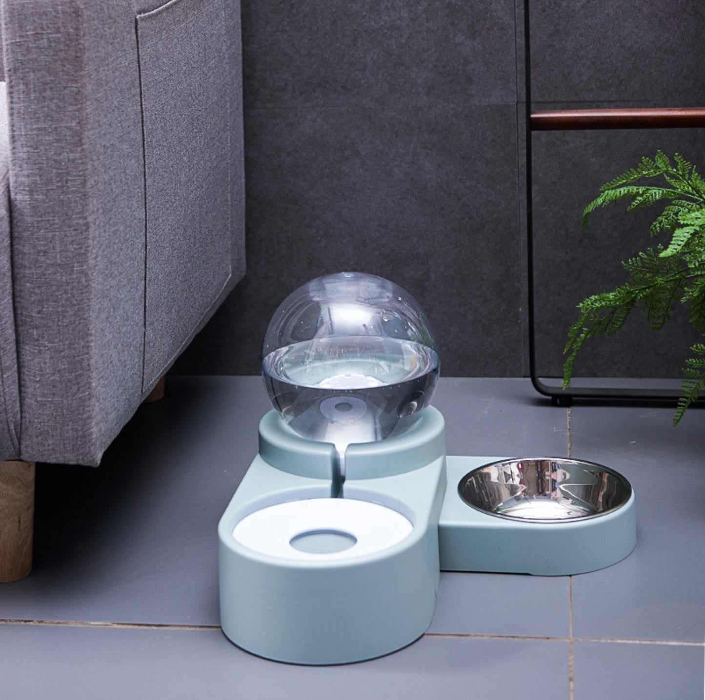 Spherical Double Cat and Small Dog Bowl With Automatic Water Refill