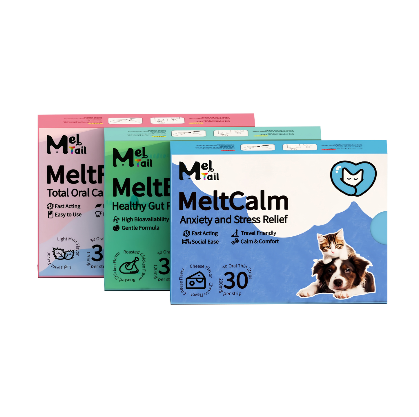 Meltail MeltBalance - Healthy Gut Probiotic Oral Strips for Dogs & Cats