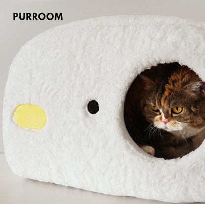 Purroom Little Chicken Series – “Little Chicken Bun” Plush Cat Bed