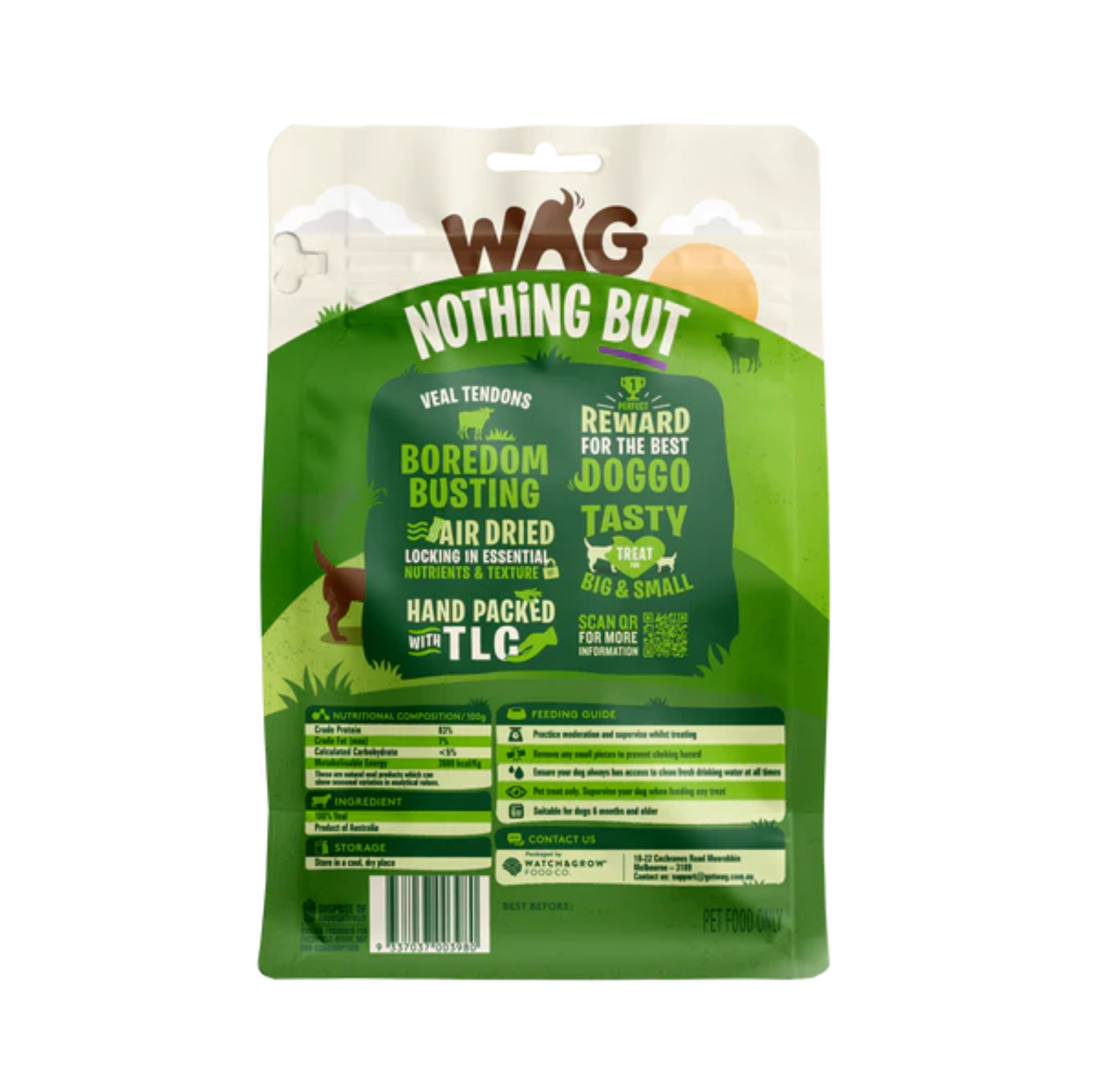 Wag Veal Tendons Dog Treat 200g