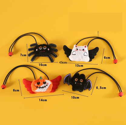 Halloween Pet Bib Collar – Pumpkin, Ghost, Spider & Bat Plush Designs for Cats and Dogs