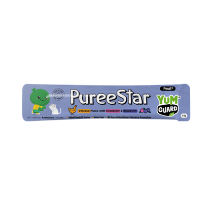 YumGuard Puree Star Chicken with Cranberry & Blueberry Cat Treat 6 x 14g