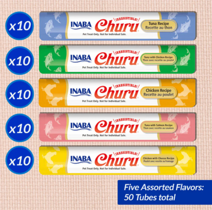 INABA Churu Tuna & Chicken Variety Cat Treat Tubes-50*14g