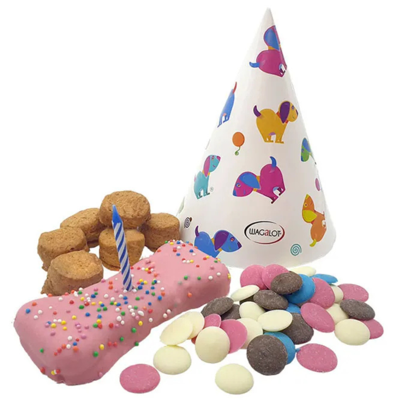 Wagalot Doggy Fun Food Birthday In A Box Dog Treat Pink
