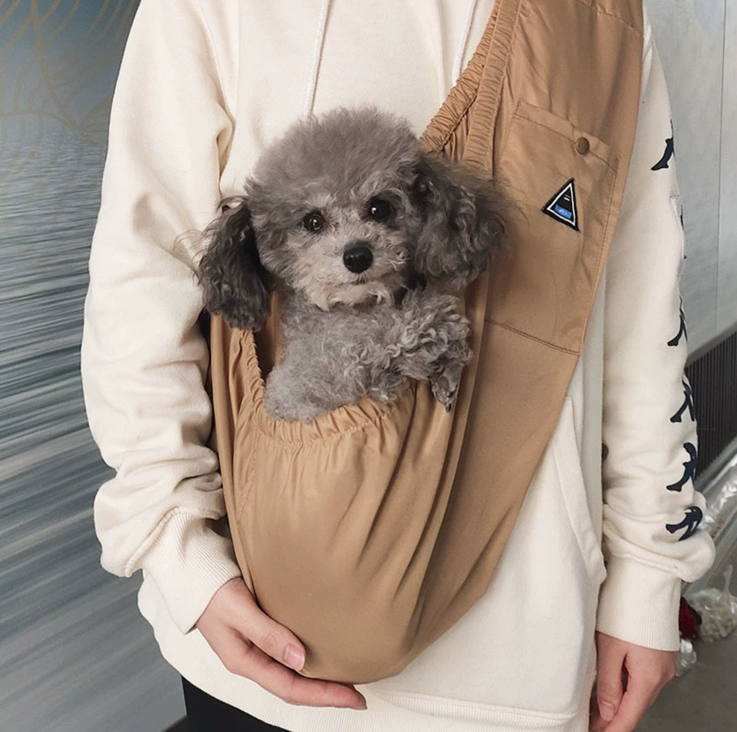 Single-Shoulder Pet Sling Backpack with Safety Buckle for Small Pets Under 6 kg