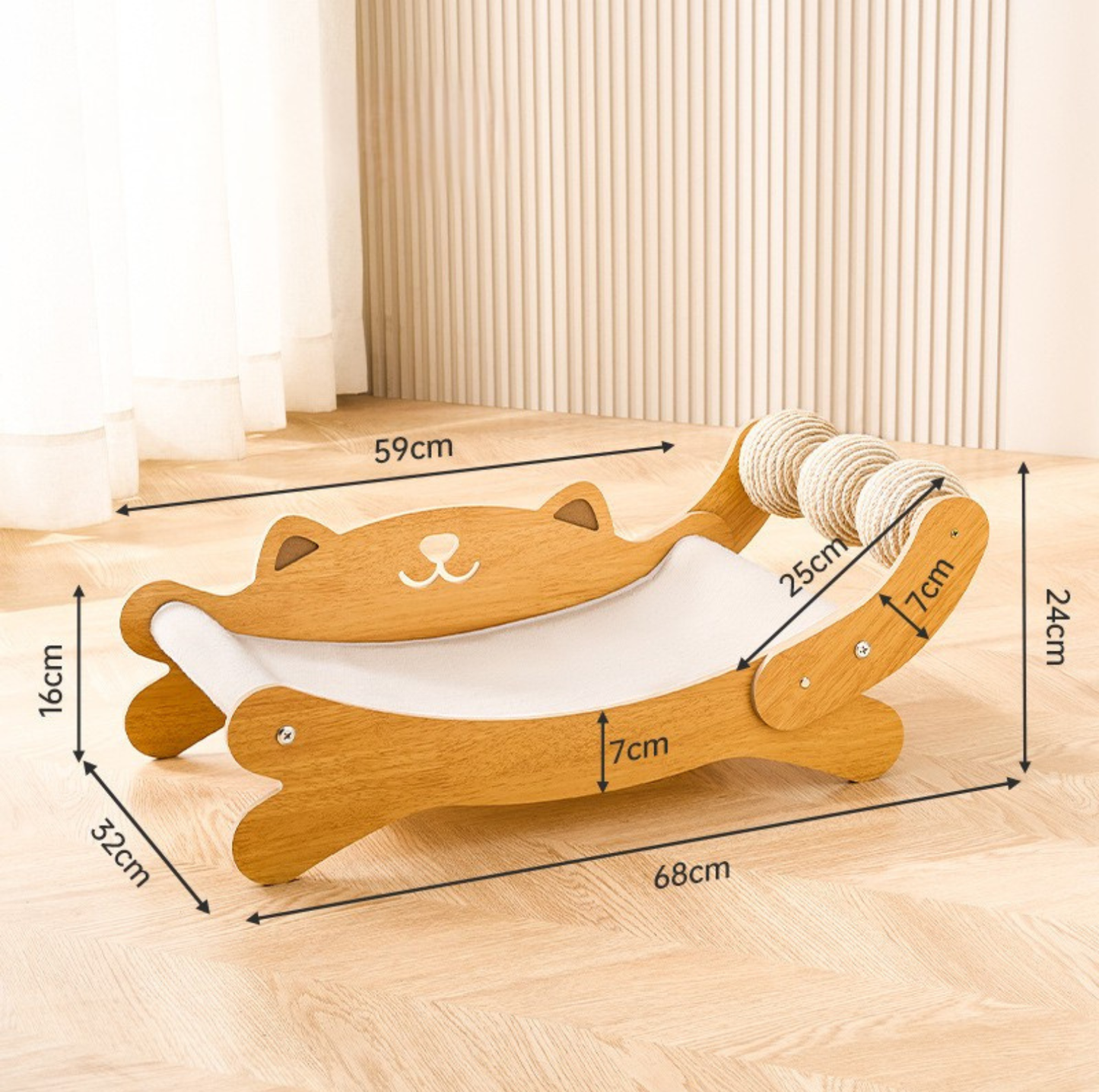 Sofa Scratcher Bed with Sisal Roller