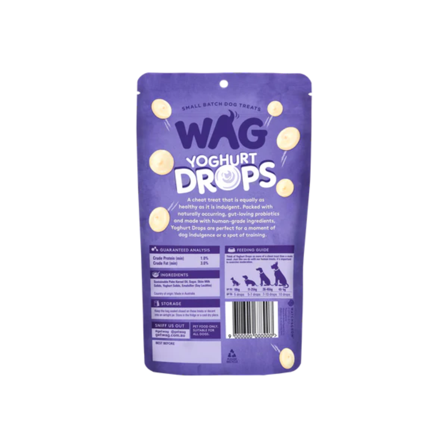 WAG Yoghurt Drops Vanilla Dog Treat 250g