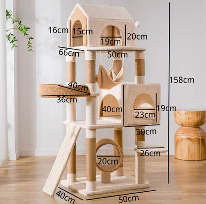 Ona's Cottage Multi-Tier Cat Tree with Cat Scratching Posts