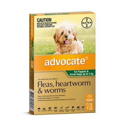 Advocate 0-4kg  Dog Spot-On Flea & Worming Treatment