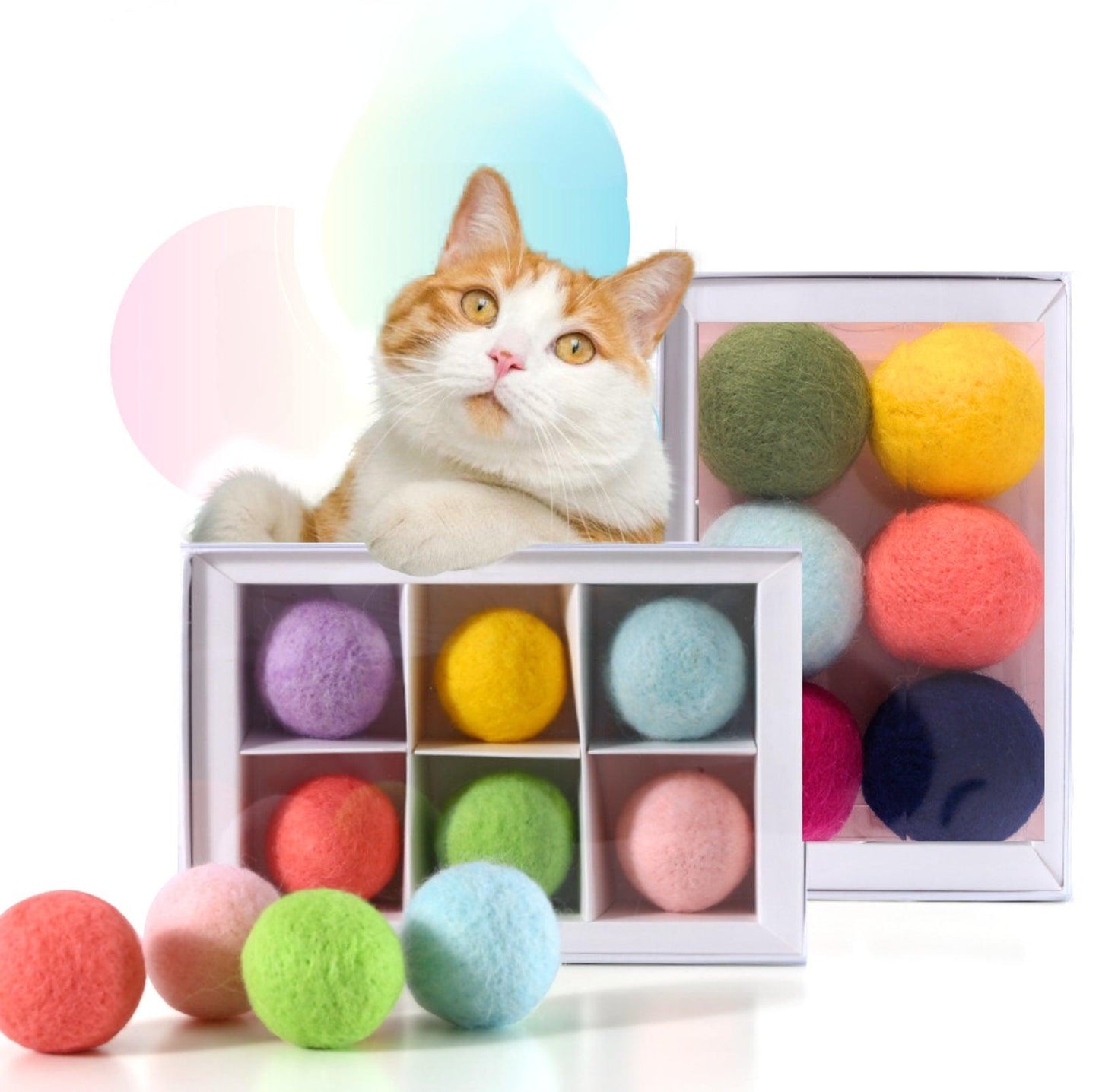 Colourful Woolen Cat/Dog Toy Ball Set (6pcs/comes with random colour)