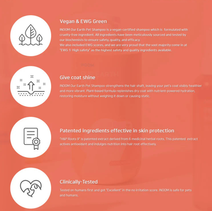 INOOM OUR EARTH Plant-Based Pet Shampoo Travel Pack- Vegan, Cruelty-Free