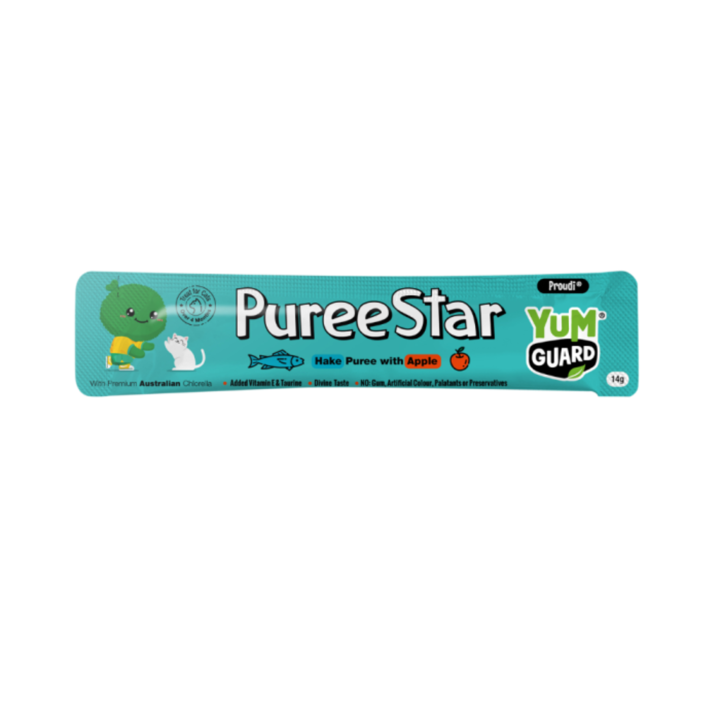 YumGuard Puree Star Hake And Apple Cat Treat 6 x 14g