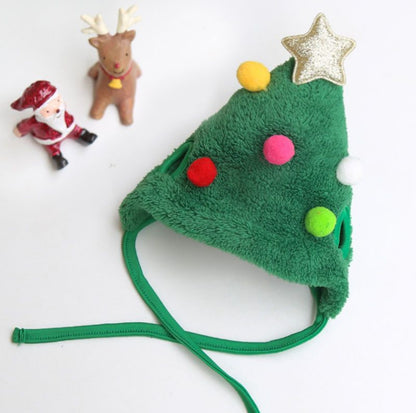 Christmas Vibe Cotton Pet Hats: Festive Accessories in Red & Green