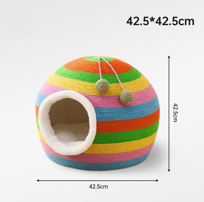 Rainbow Round Sisal Cat Cave