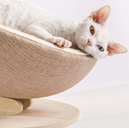 Eggshell-Shaped Sisal Cat Scratcher Nest