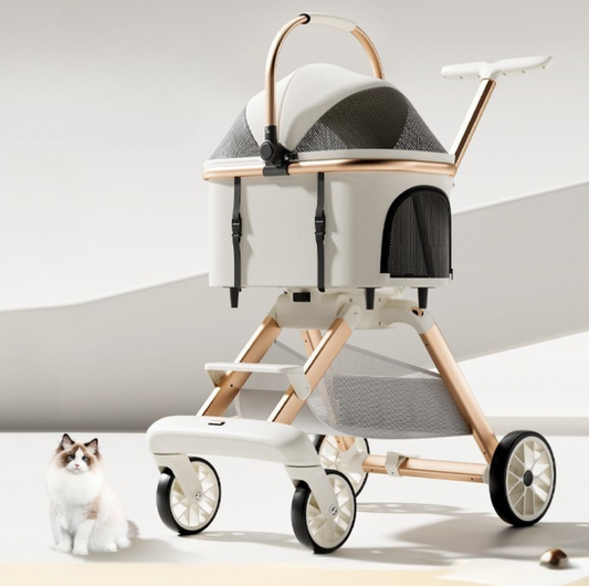 Detachable Pet Stroller – 2-in-1 Pet Carrier & Travel Trolley