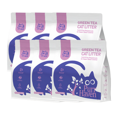 Green Tea Cat Litter 2.5kg – Flushable Plant-Based Clumping Formula