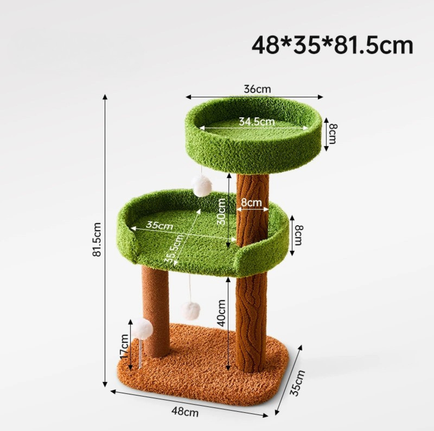 Jungle-Style 3-Level Small Cat Tree