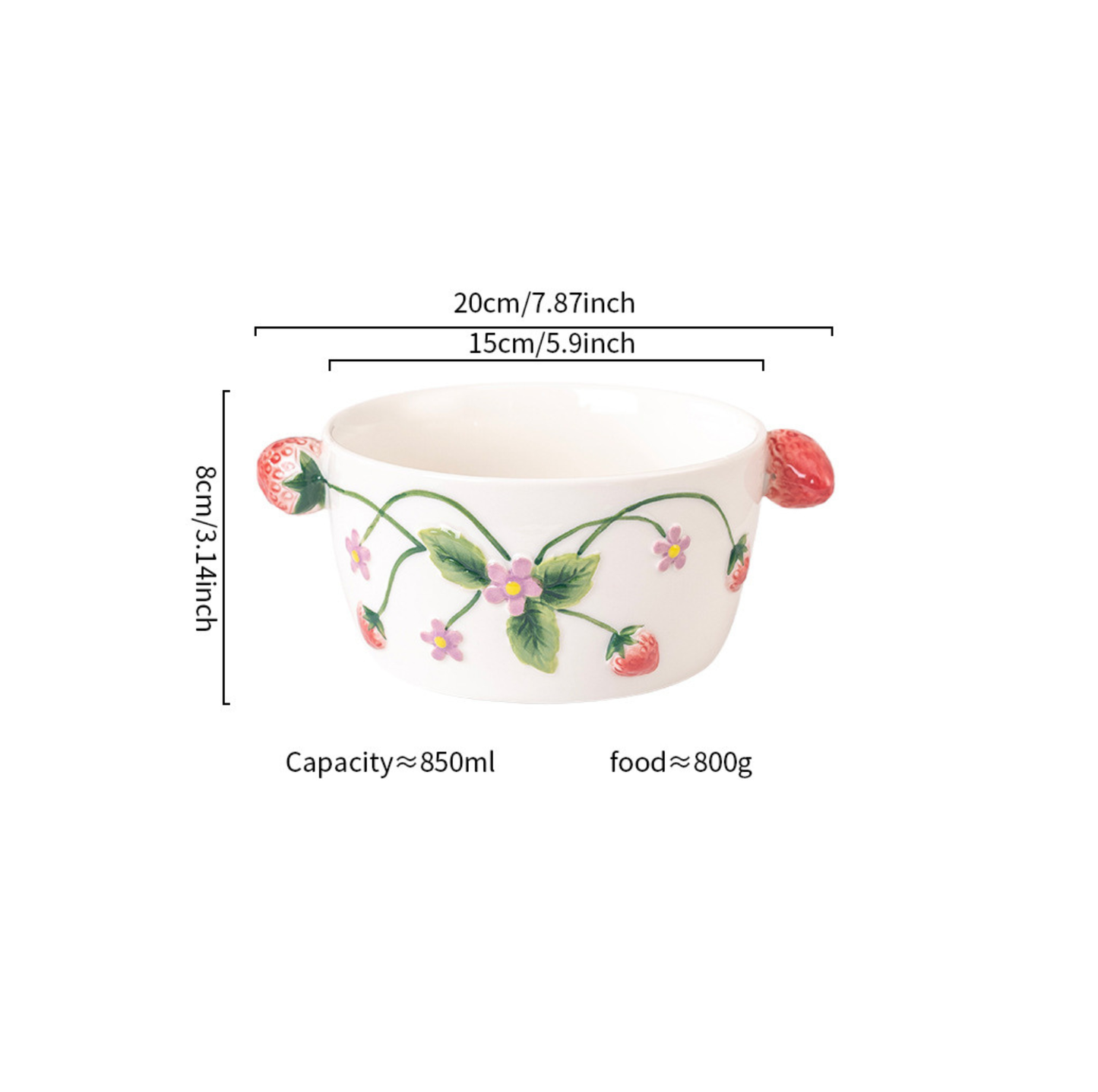 Strawberry Style Ceramic Pet Bowl