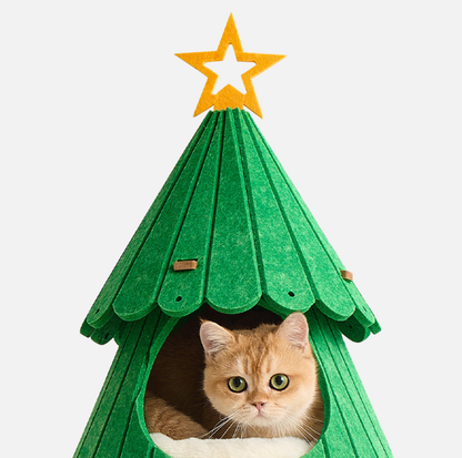 Felt Fabric Christmas Tree Cat Climbing Tower