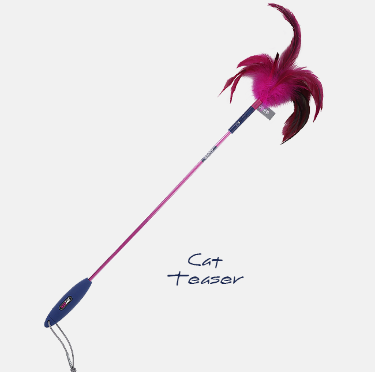 Joyser Cat Wand Teaser with Natural Feather & Changeable Top – 56cm